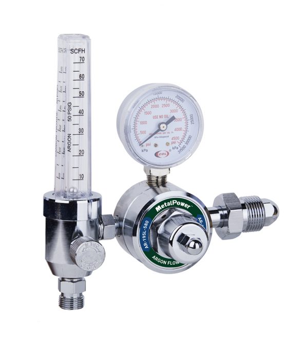 195FM Argon Regulator Flowmeter Heavy Duty Victor Style - MetalPower